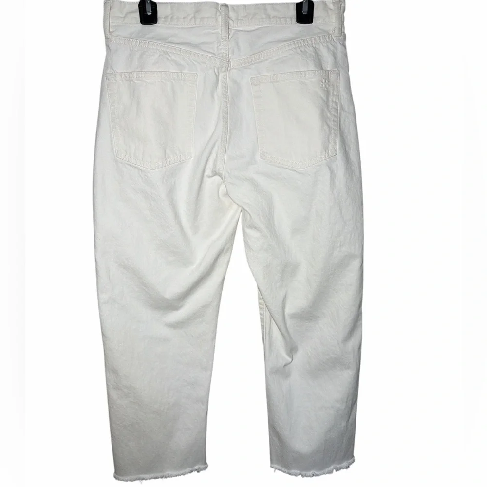 Tory Burch White‎ Raw Hem Cropped Denim Jeans Size 30